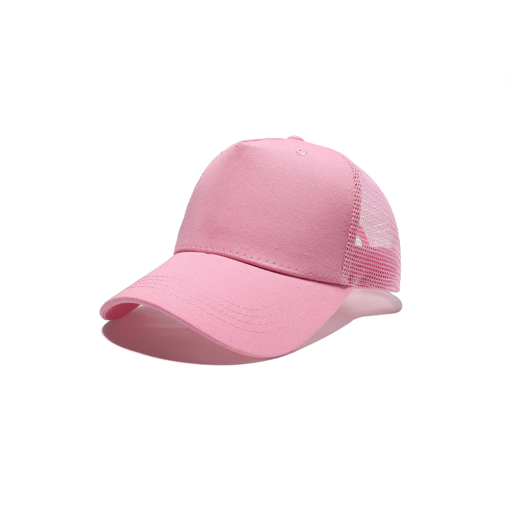 Plain Trucker Baseball Cap Mesh Net 5 Panel | 14 Colours Cotton UK