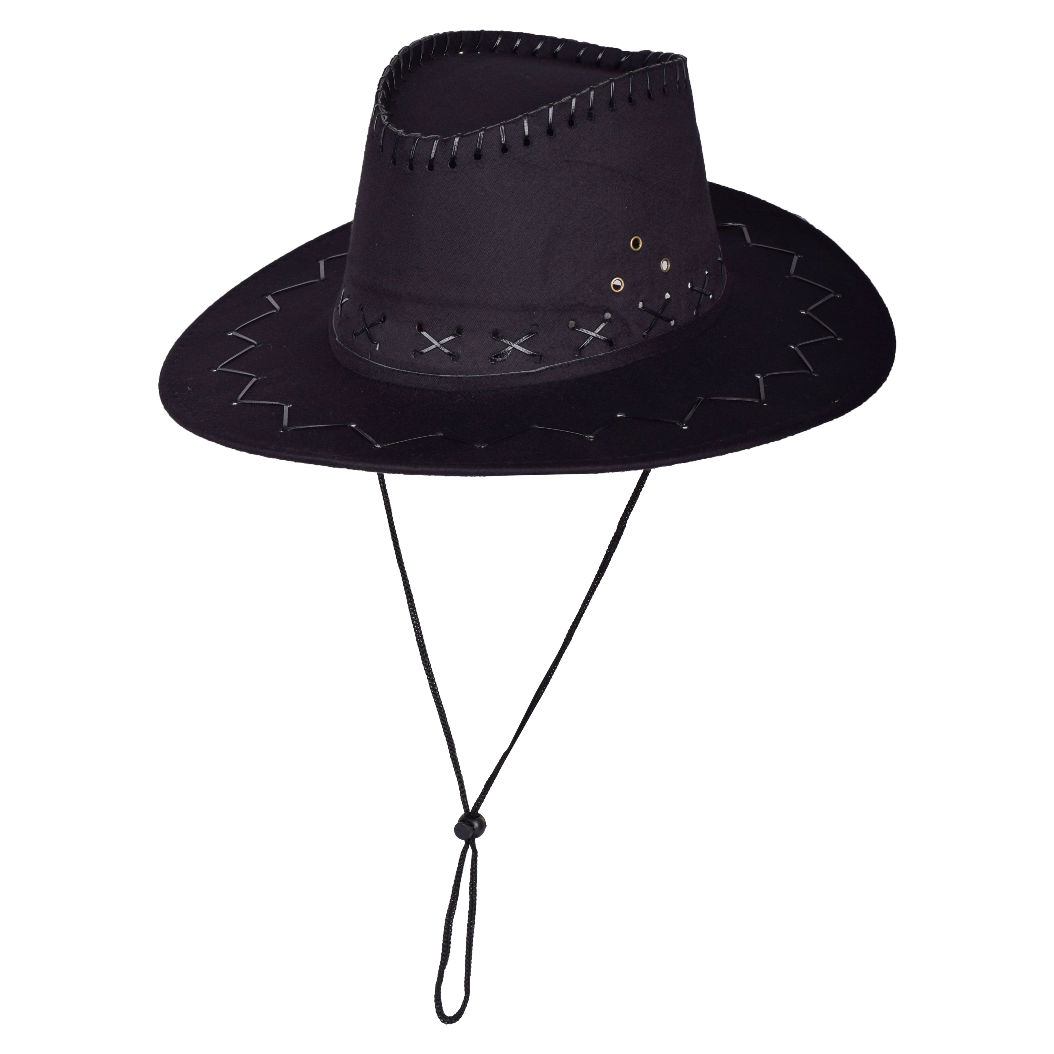 Western cowboy stitch hat close up adjustable brim UK Hopoye