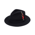 Black 100% wool fedora hat handmade wide brim XS to XL UK Hopoye