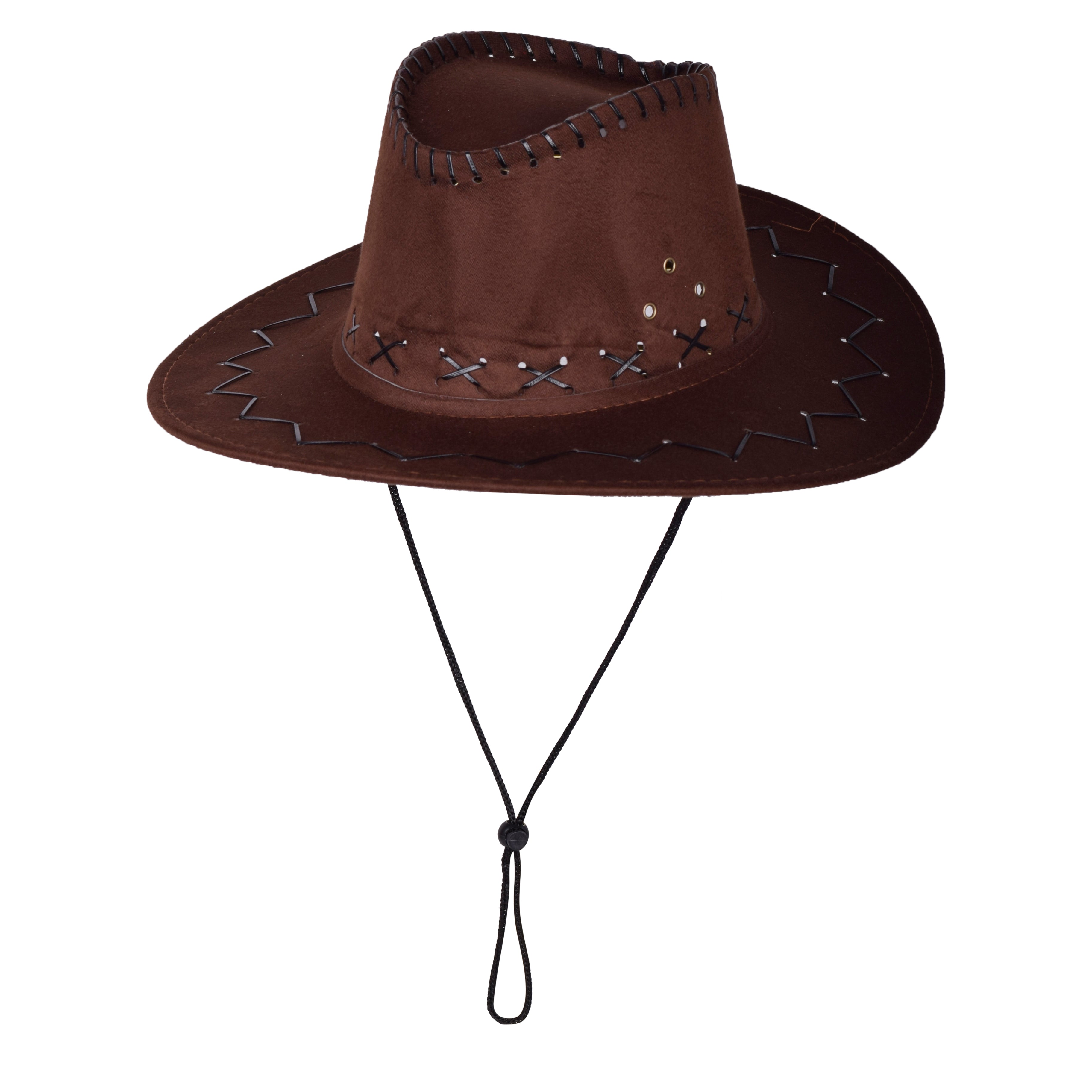 Western stitch cowboy hat back view polyester adjustable UK