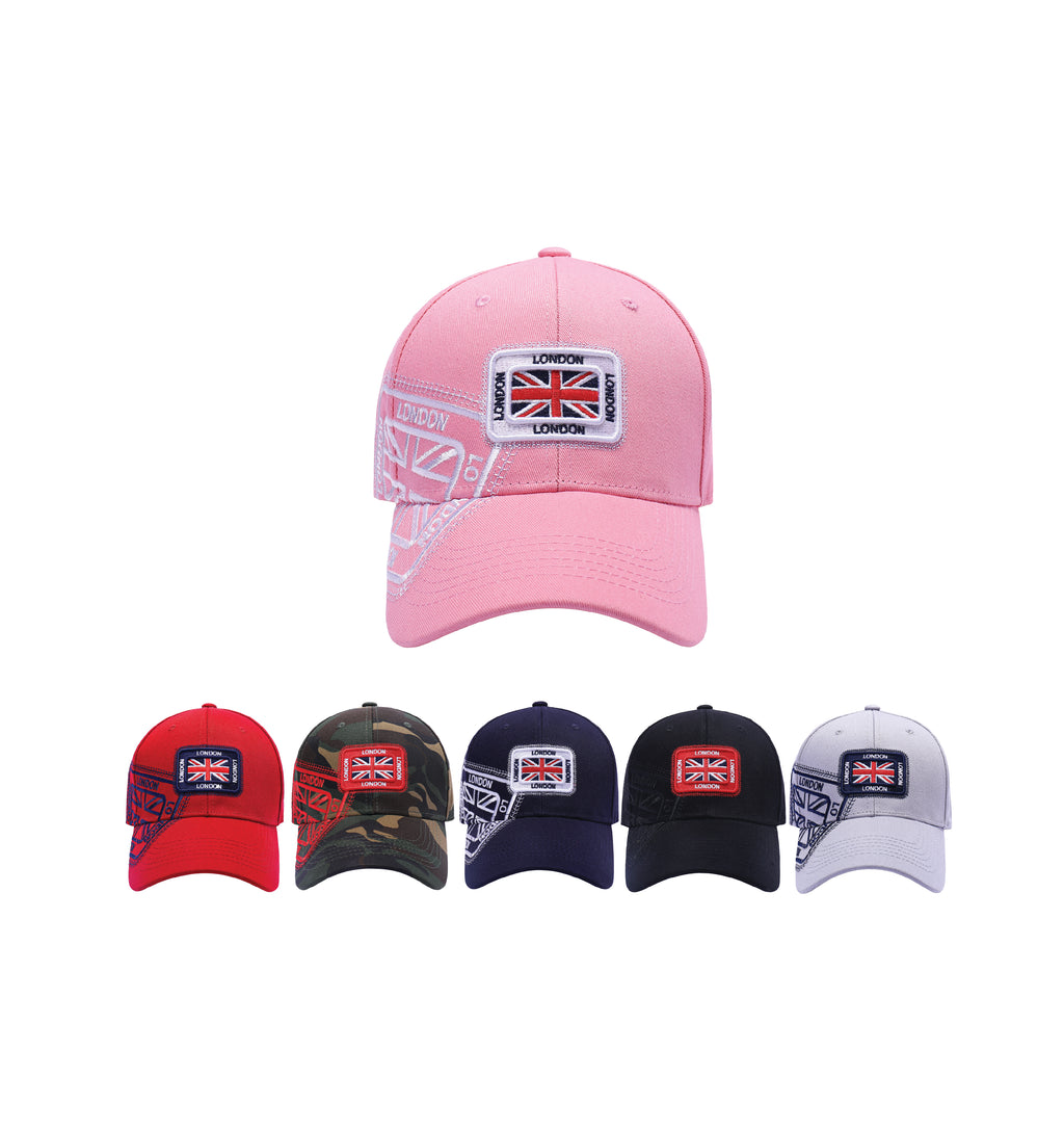 London Union Jack baseball cap adjustable UK flag hat 6 colours Hopoye