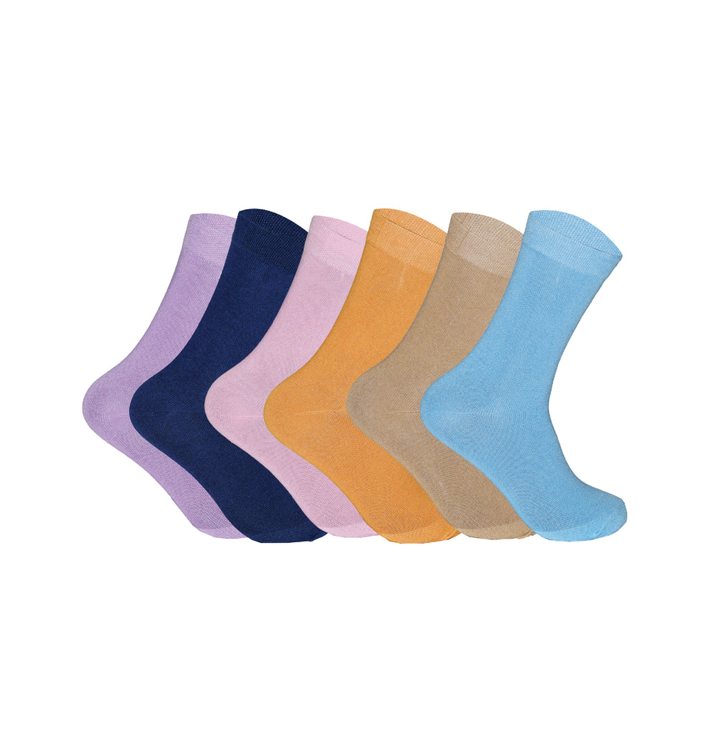 Ladies pastel colour socks cotton rich soft breathable UK size 4-6.5