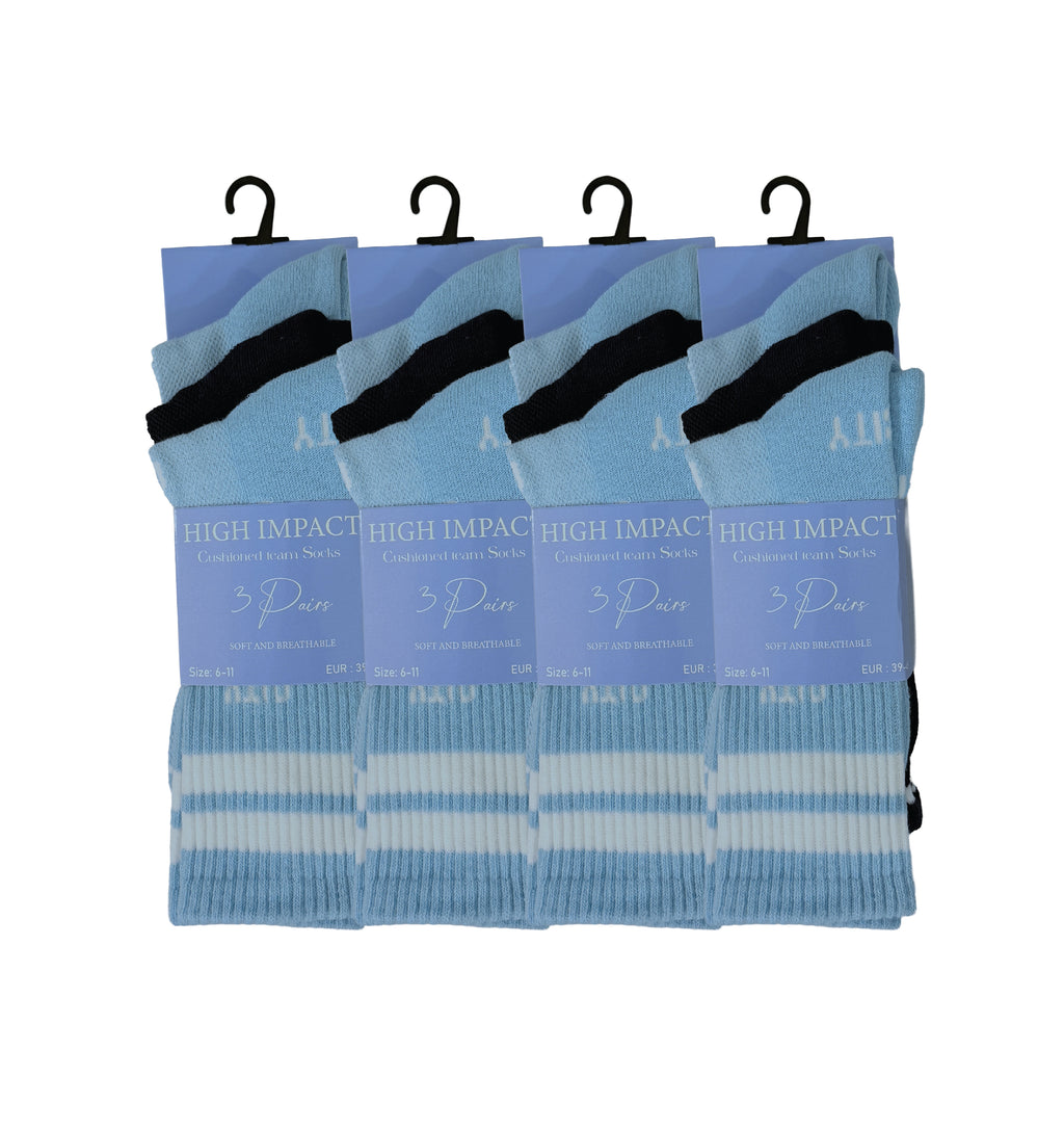 Man City sky blue football socks breathable cotton multipack UK Hopoye