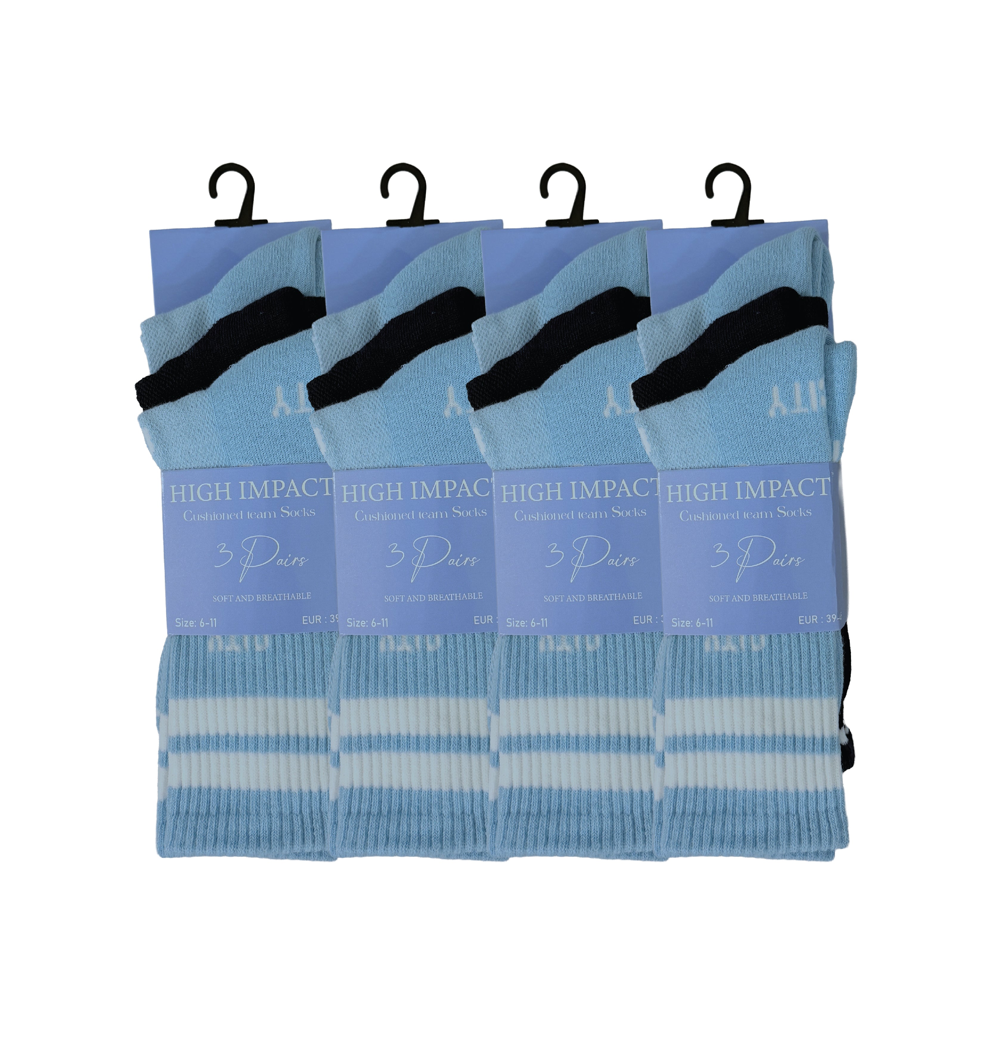 Man City sky blue football socks breathable cotton multipack UK Hopoye