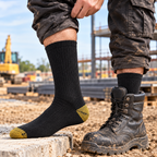 Hopoye Men's Heavy Duty Work Socks, cotton acrylic blend work sock multipack for men