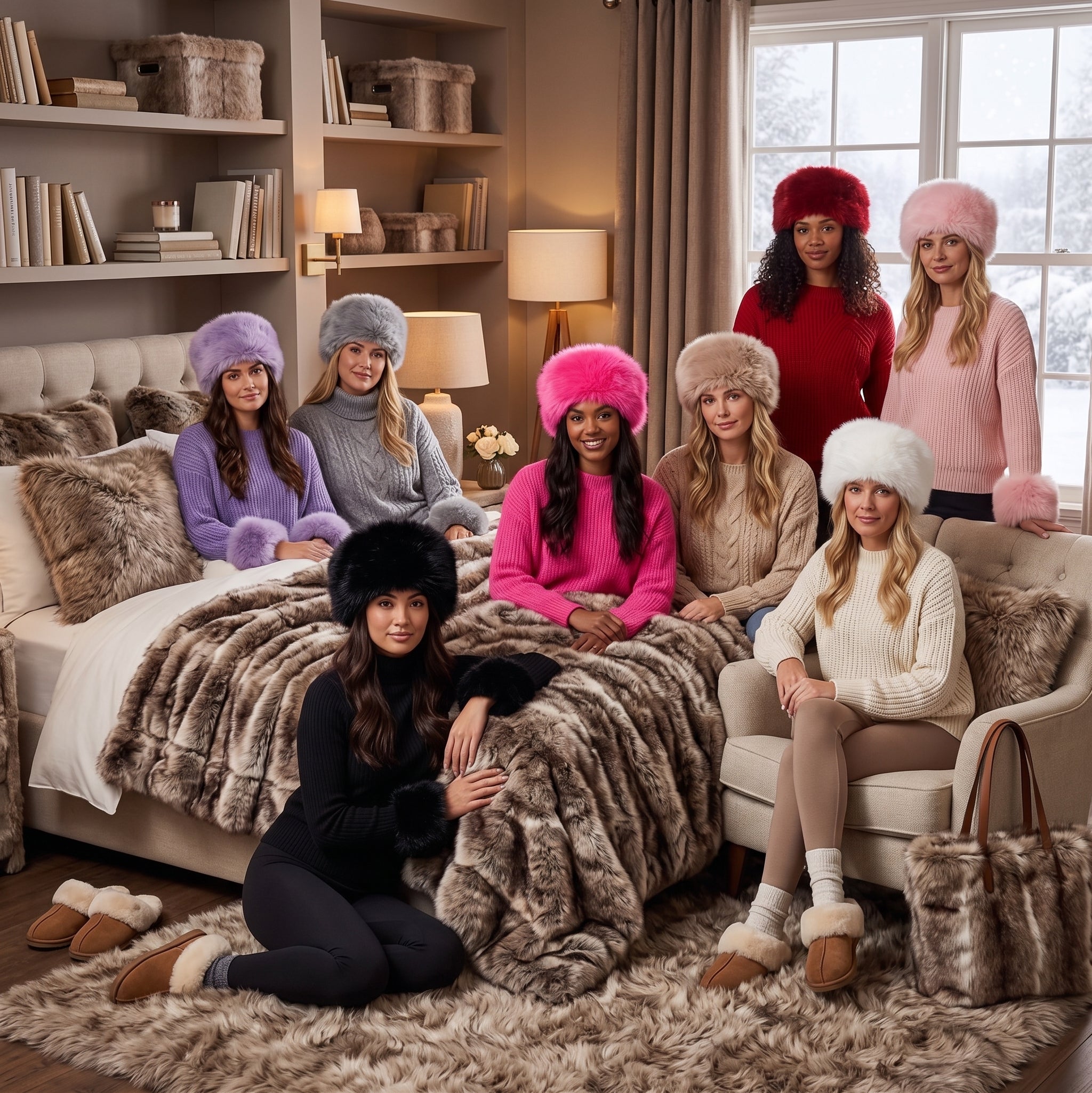 Cosack faux fur winter fashion hat lifestyle worn UK Hopoye