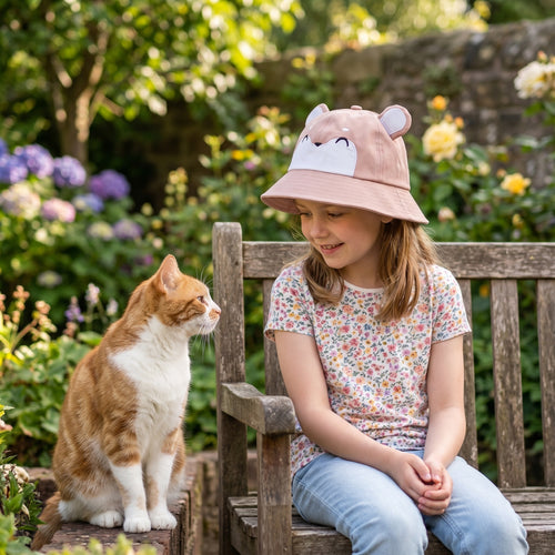Cute animal print bucket hat second design novelty UK Hopoye
