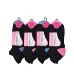 Girls black heel and toe trainer socks cushioned breathable cotton multipack UK