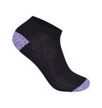 Girls black heel toe cushioned cotton trainer socks UK everyday wear