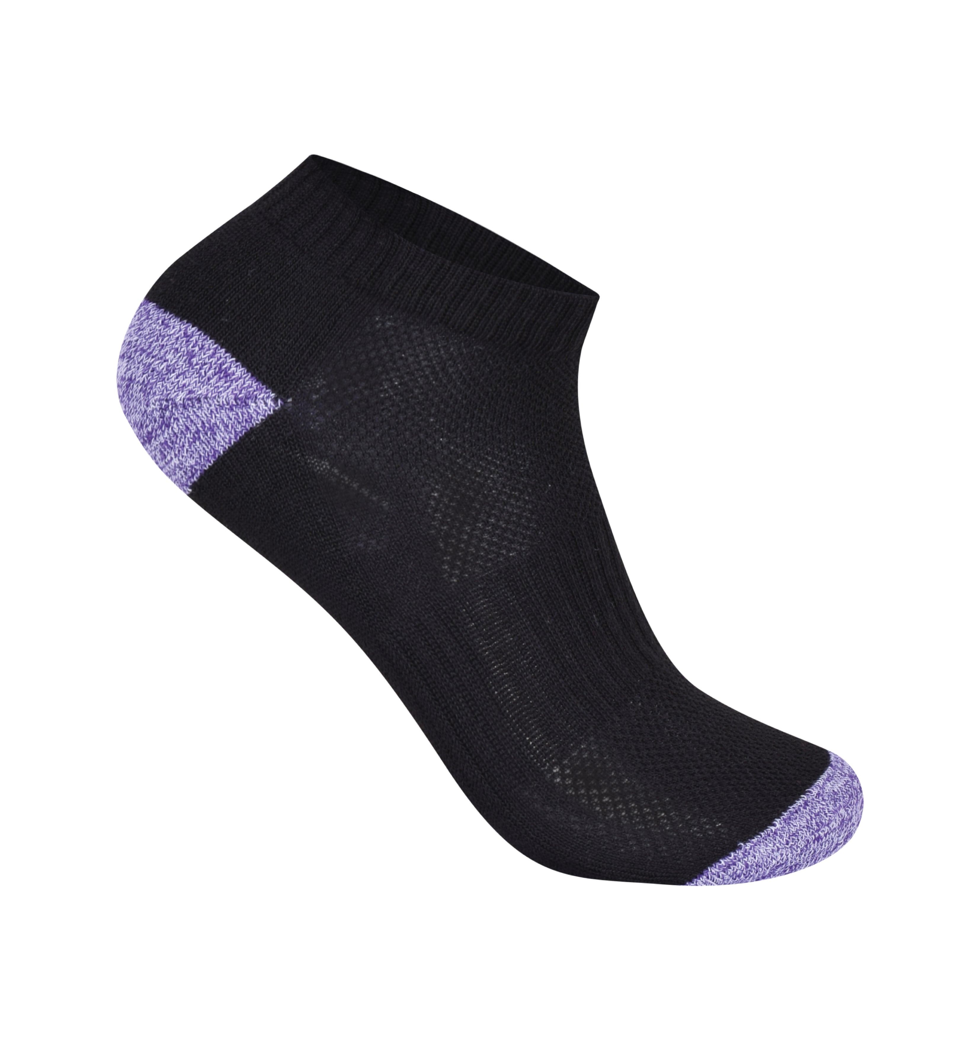 Girls black heel toe cushioned cotton trainer socks UK everyday wear