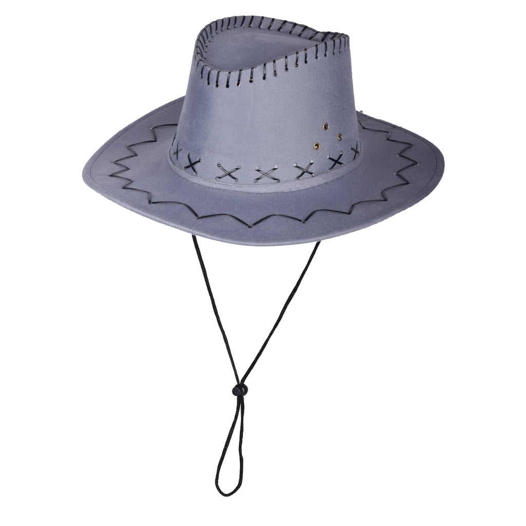 Cowboy Stitch Style Hat | Adjustable Western Polyester | 11 Colours UK