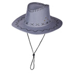 Grey Western cowboy hat adjustable stitch style 11 colours UK Hopoye