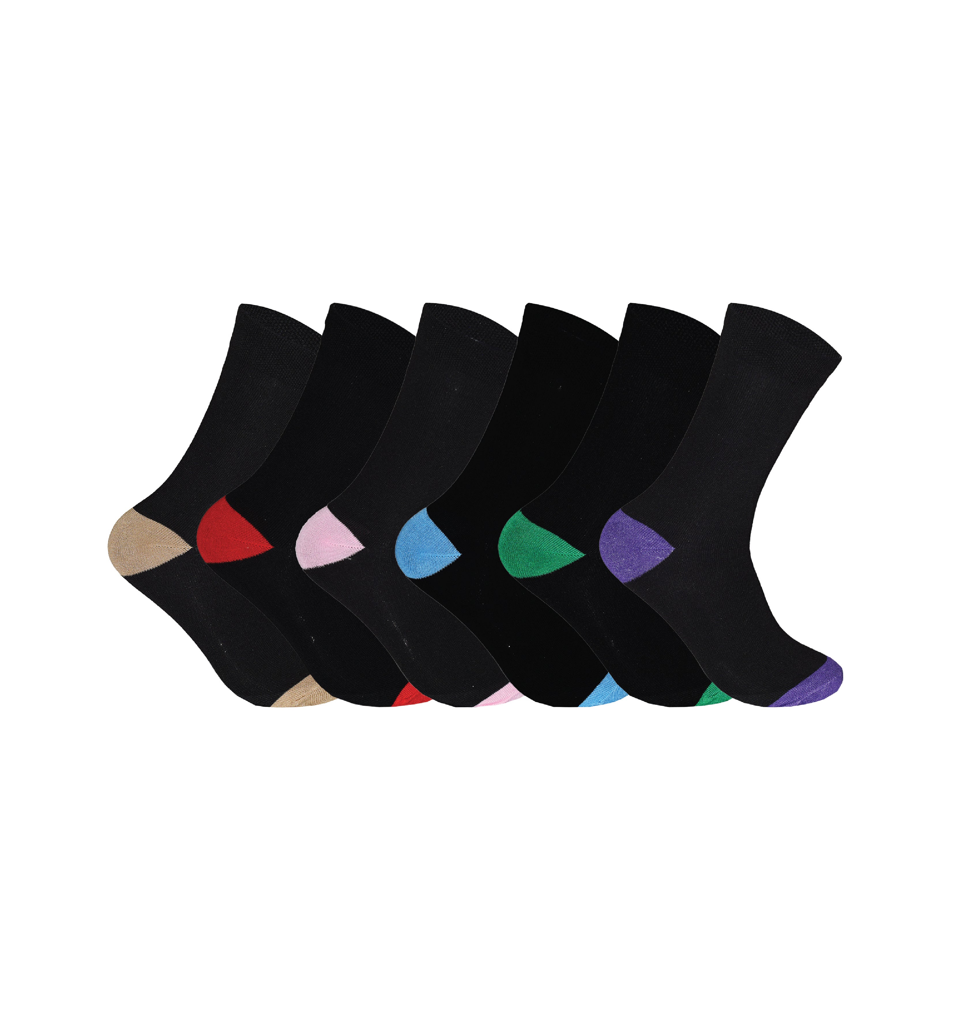 Ladies heel toe design socks cotton rich soft breathable UK size 4-6.5