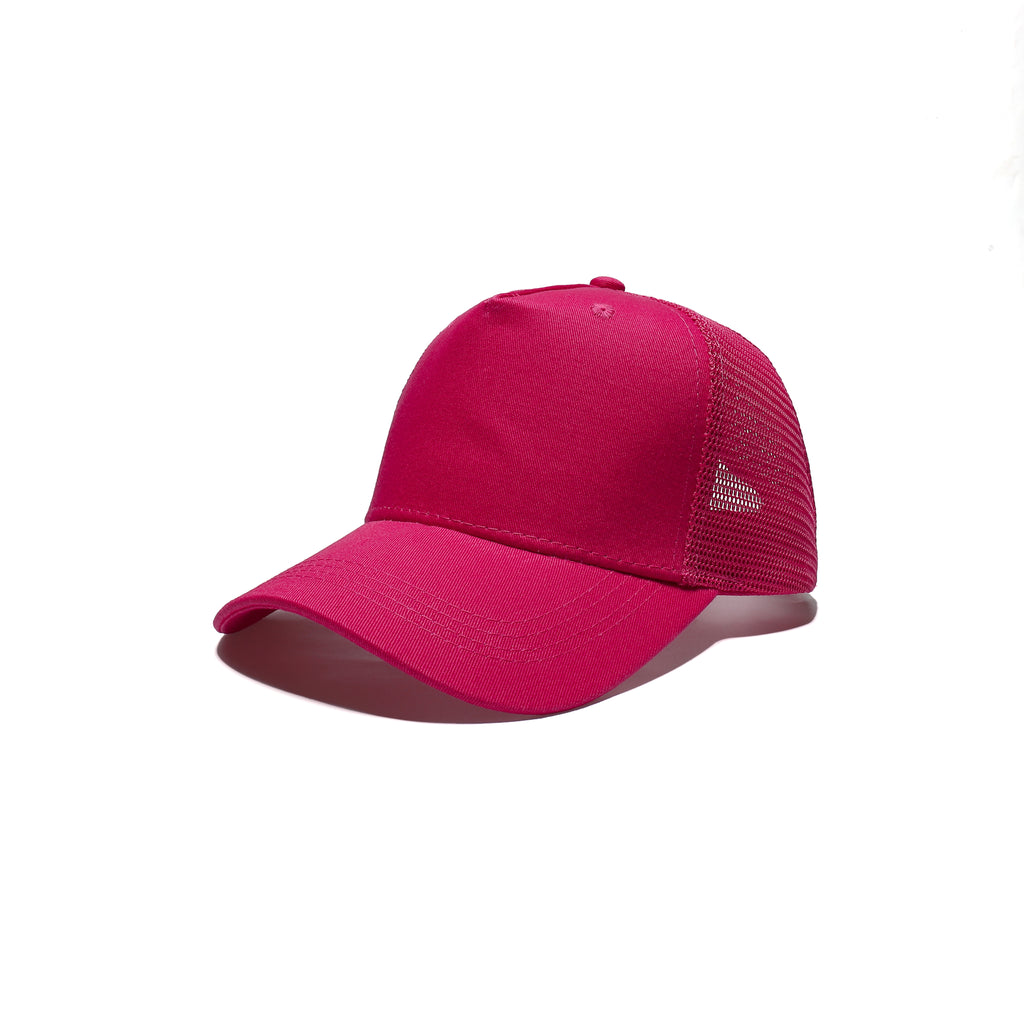 Plain Trucker Baseball Cap Mesh Net 5 Panel | 14 Colours Cotton UK