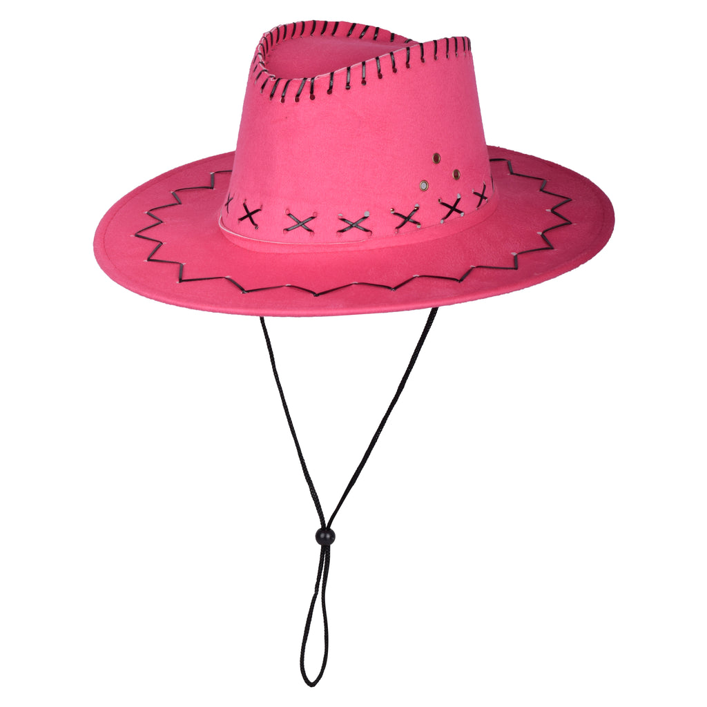 Cowboy Stitch Style Hat | Adjustable Western Polyester | 11 Colours UK