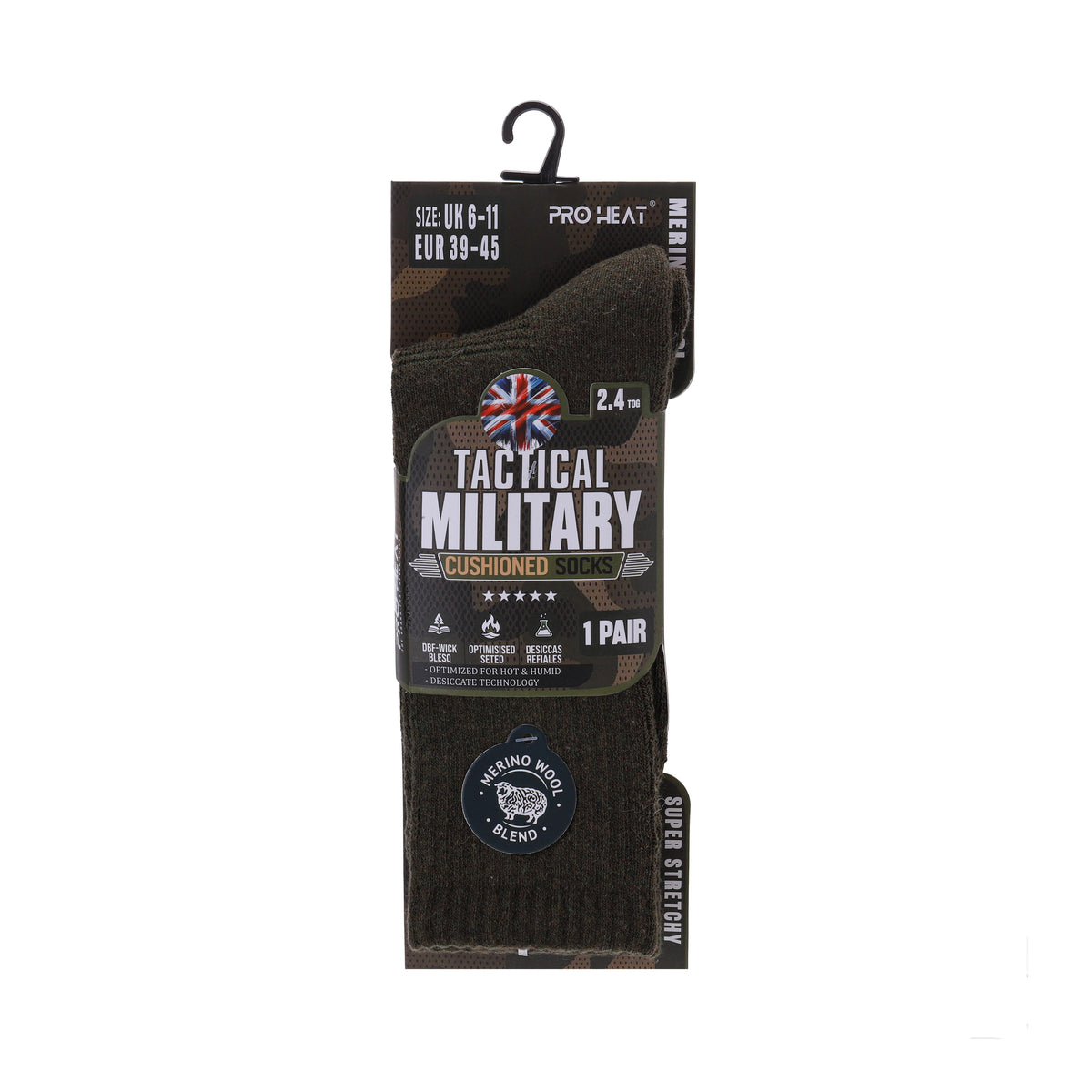 Hopoye tactical military cushioned merino wool blend socks, product photo 1