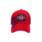 Union Jack London baseball cap close up embroidery adjustable UK