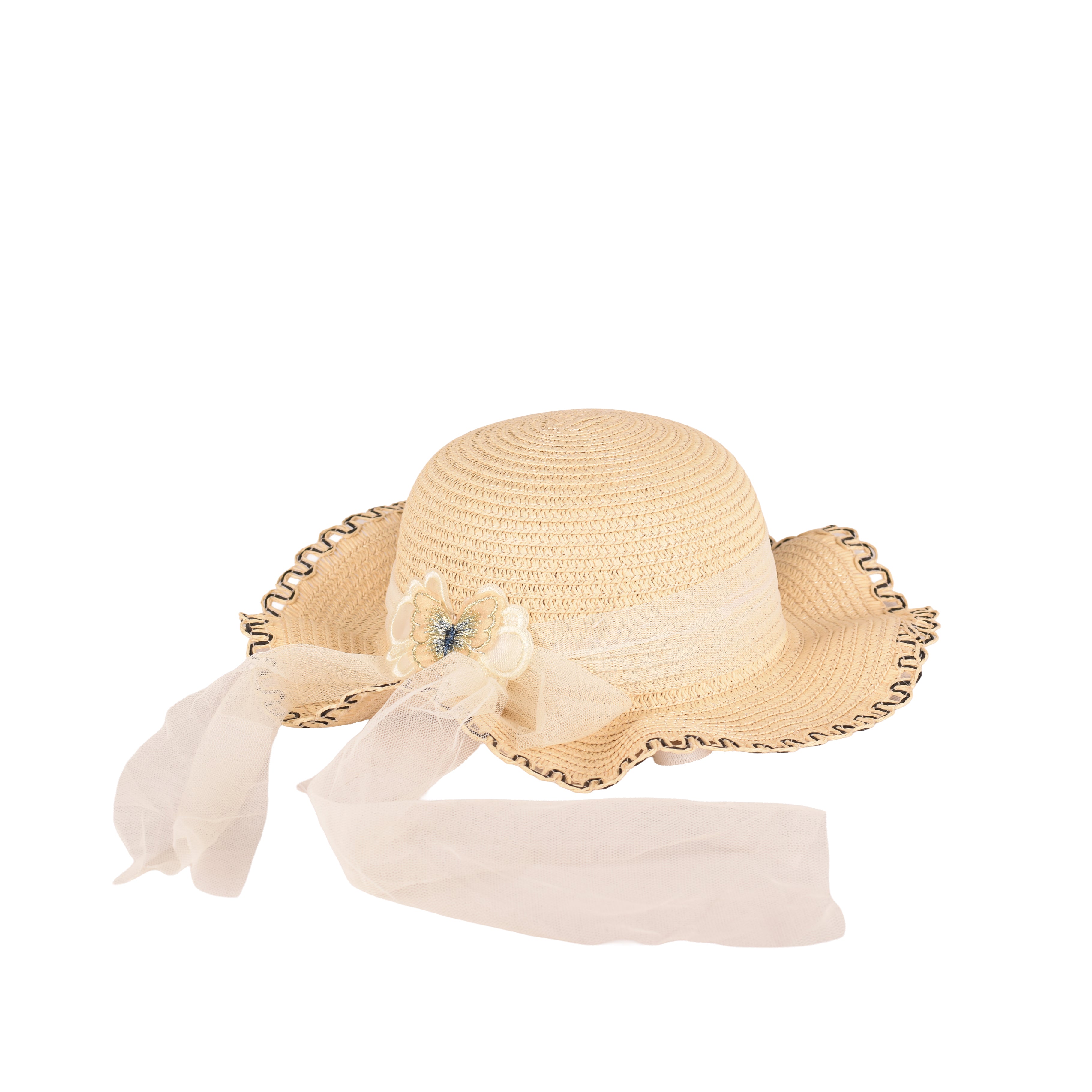 Butterfly kids straw hat colour range 5 options UV UK Hopoye