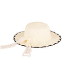 Minimalist kids straw hat side view UV 54cm UK Hopoye