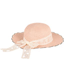 Kids minimalist straw sun hat plain woven brim detail UV 54cm UK Hopoye