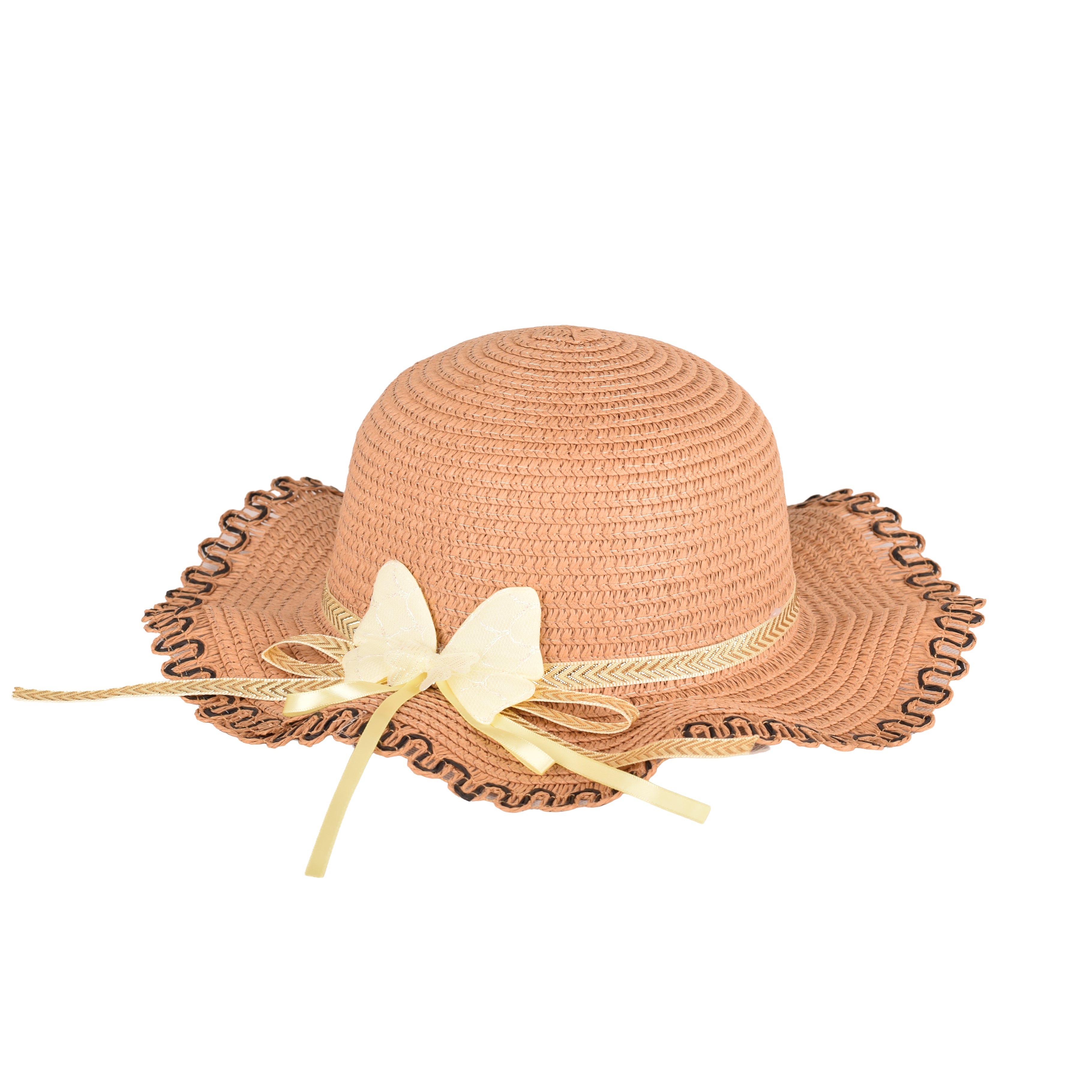 Premium kids sun hat top view straw UV protection UK