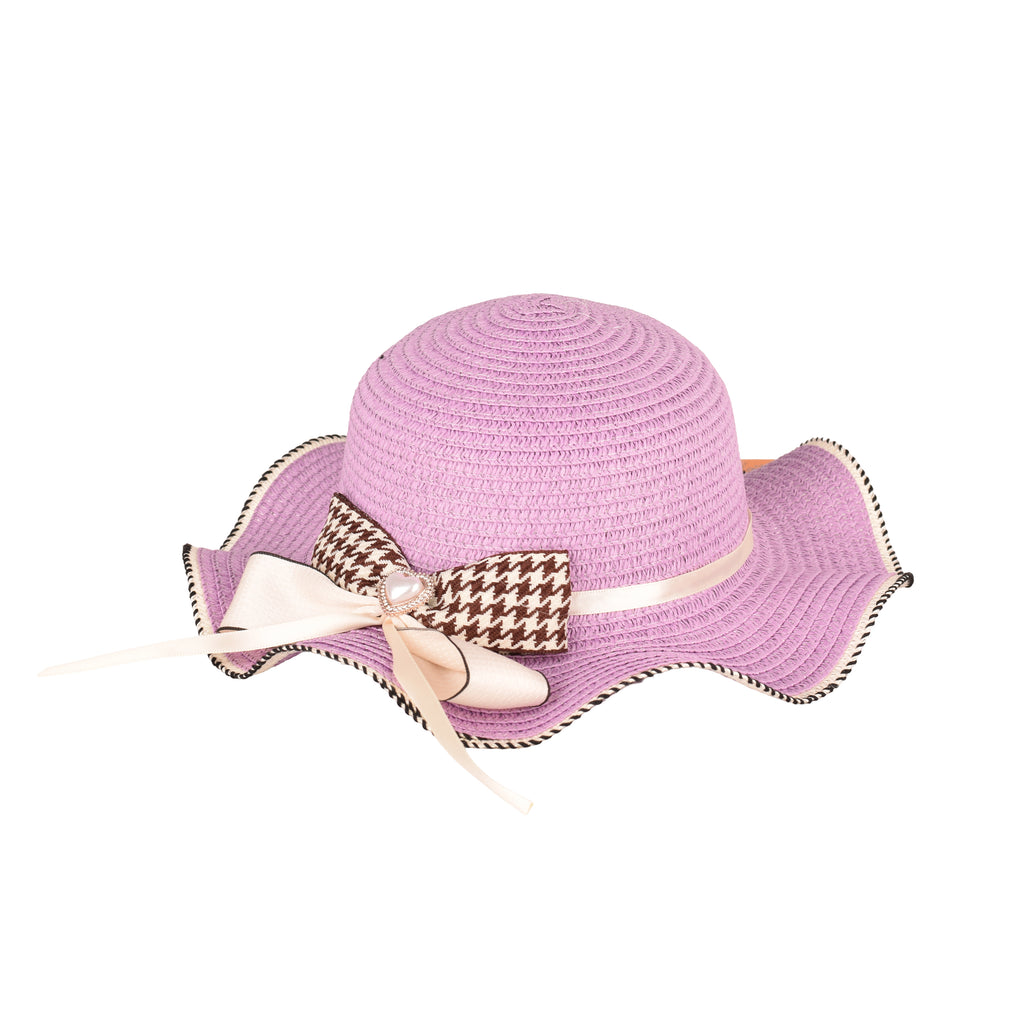 Kids luxury straw hat top view packable UV protection UK