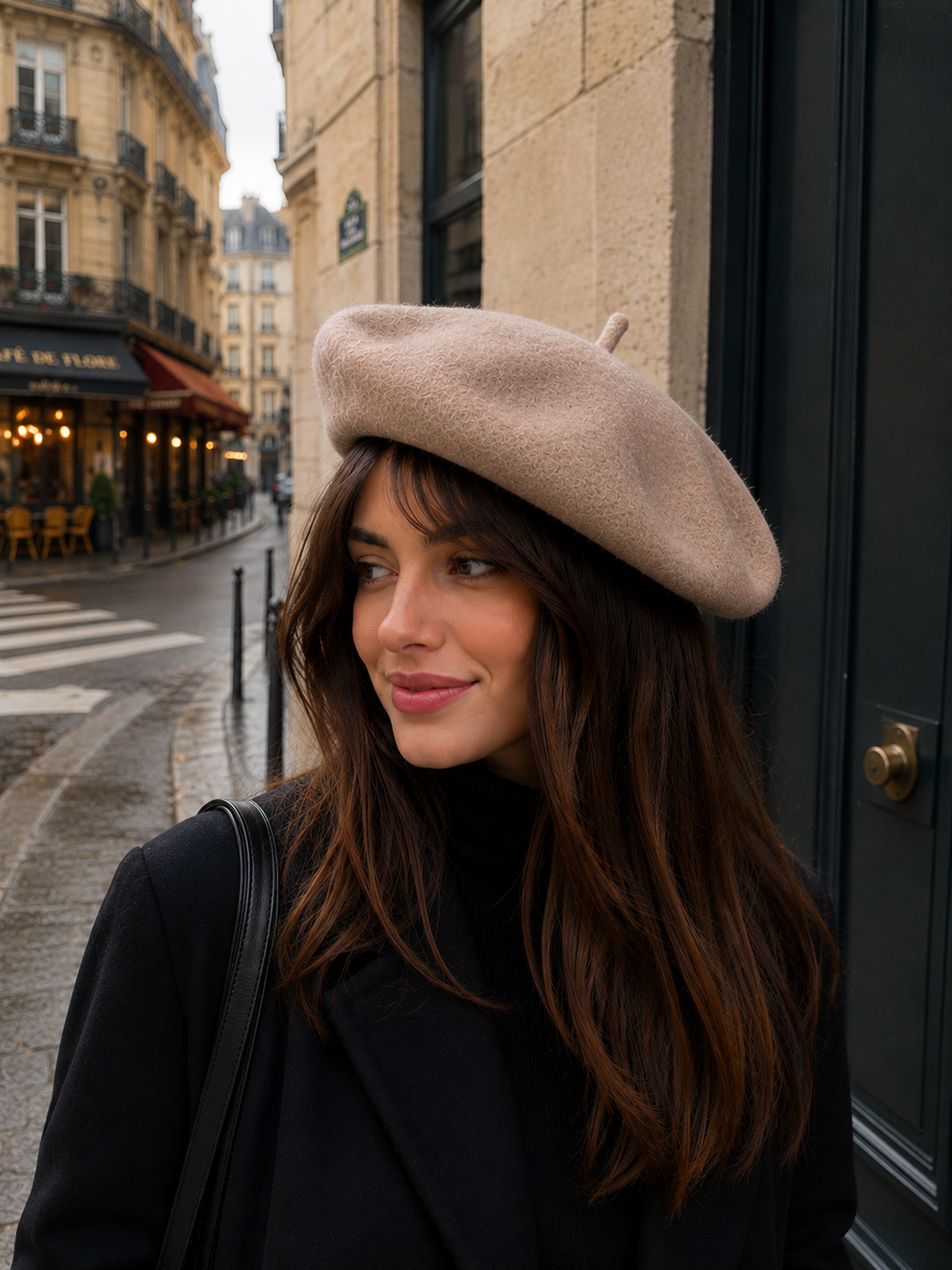 Khaki Wool Beret Hat | Unisex Soft Warm Vintage Artist Style UK