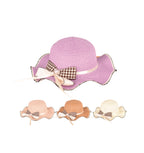 Luxury kids straw sun hat crushable wide brim UV one size 54cm UK Hopoye