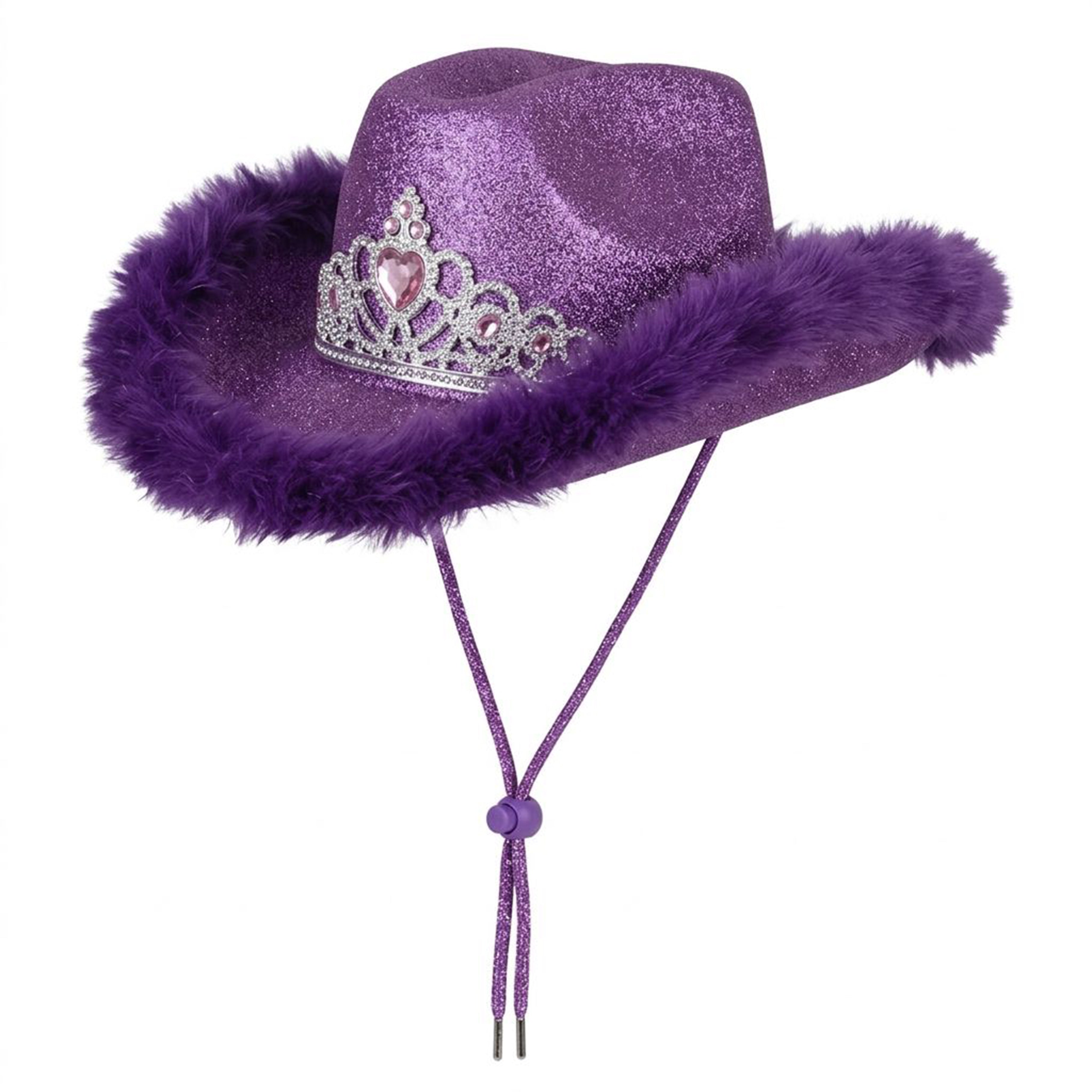 Glitter tiara party hat close up sparkle faux fur UK Hopoye