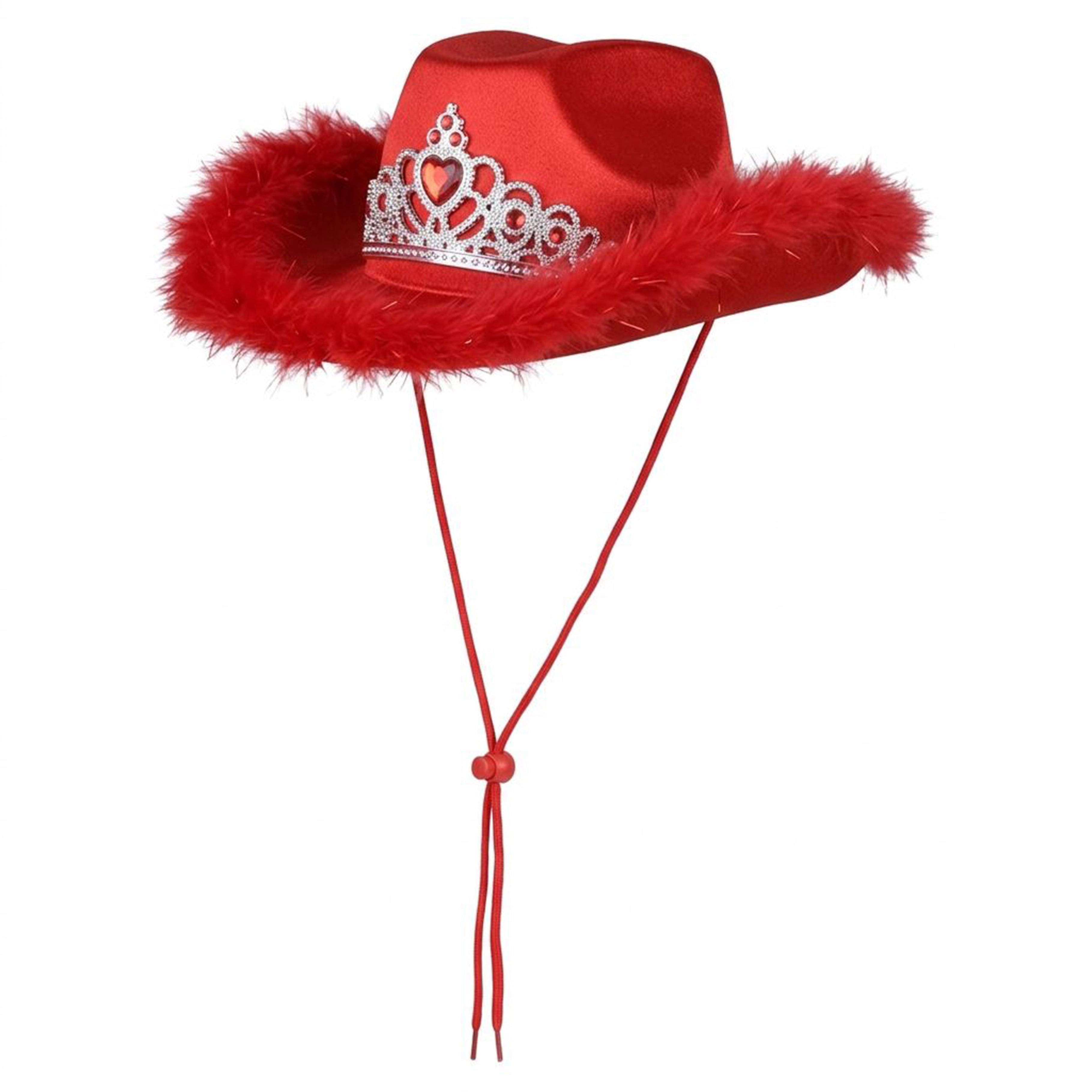 Glitter Tiara Cowgirl Party Hat | Faux Fur Trim | 9 Colours UK
