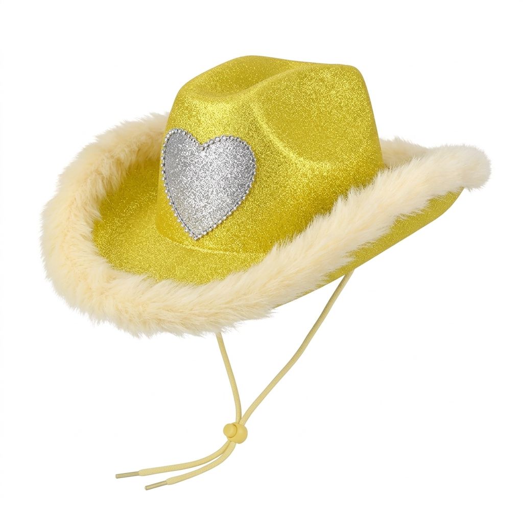 Glitter heart cowboy party hat lifestyle UK Hopoye