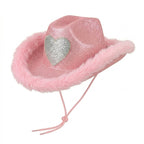 Glitter heart party cowboy hat colour range hen do UK Hopoye