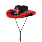 Glitter star party hat close up sparkle faux fur UK Hopoye