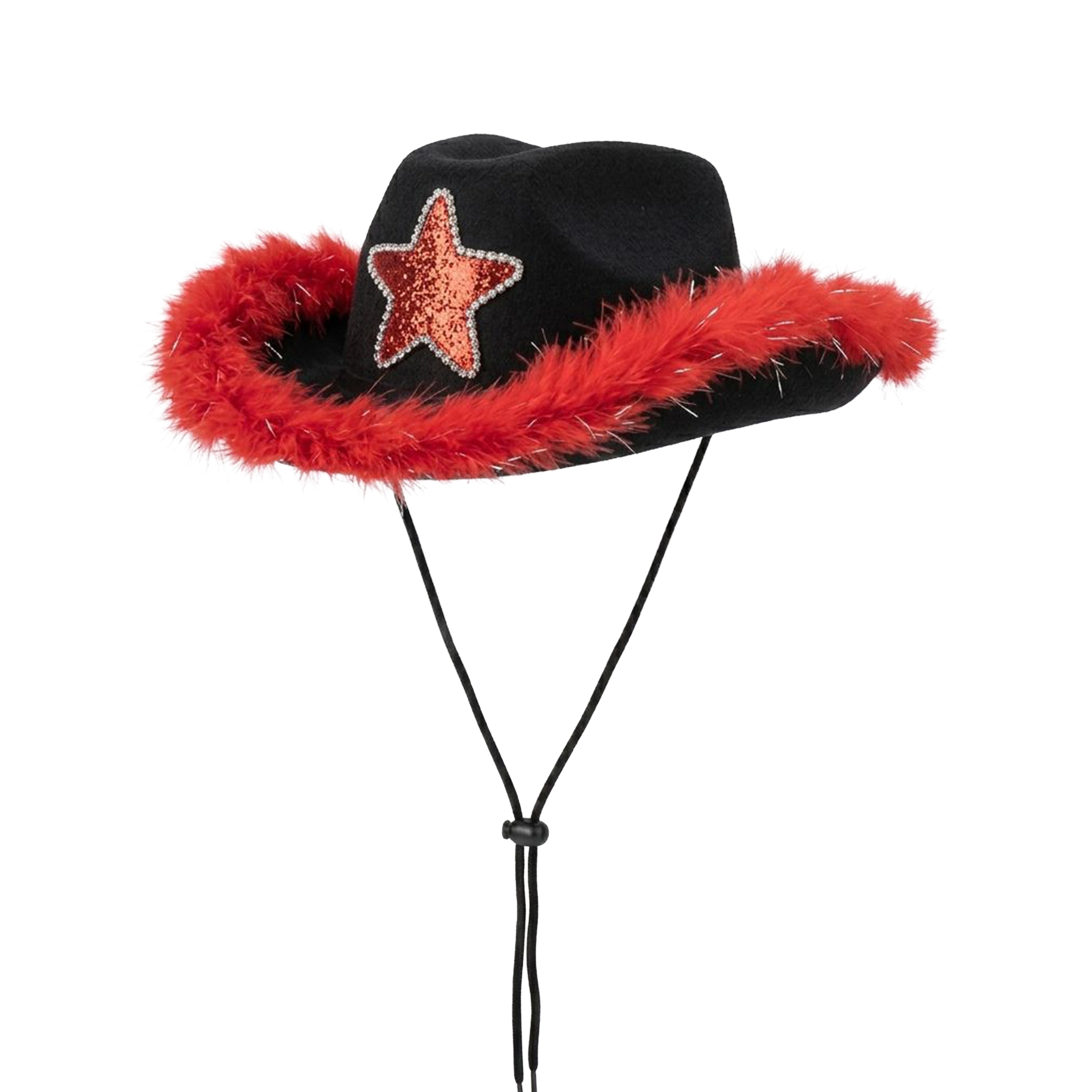 Glitter star party hat close up sparkle faux fur UK Hopoye