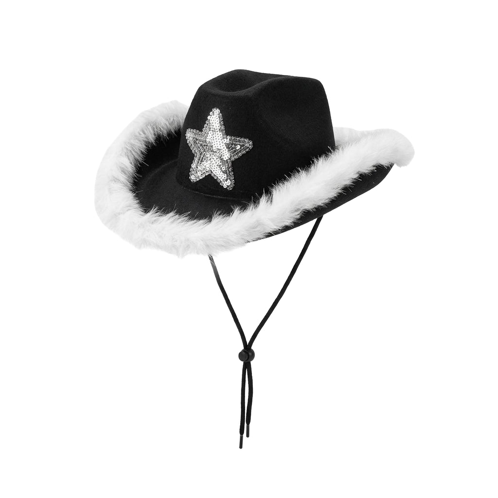 Glitter star cowboy party hat festival birthday UK Hopoye