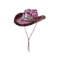 Leopard print party hat close up faux fur adjustable UK Hopoye