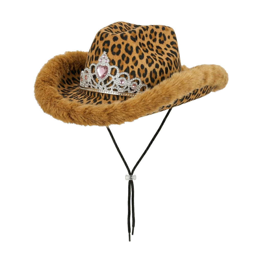 Leopard print cowboy party hat colour options 3 colours UK Hopoye