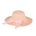 Wide brim ladies straw hat close up beaded band UV protection UK