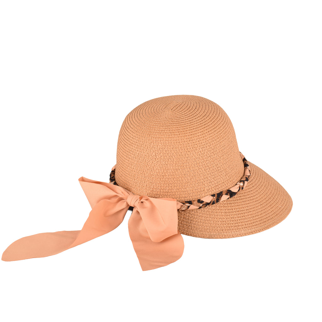 Luxury wide brim straw hat close up beaded band UV UK