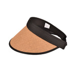 Ladies wide brim straw visor close up UV protection UK