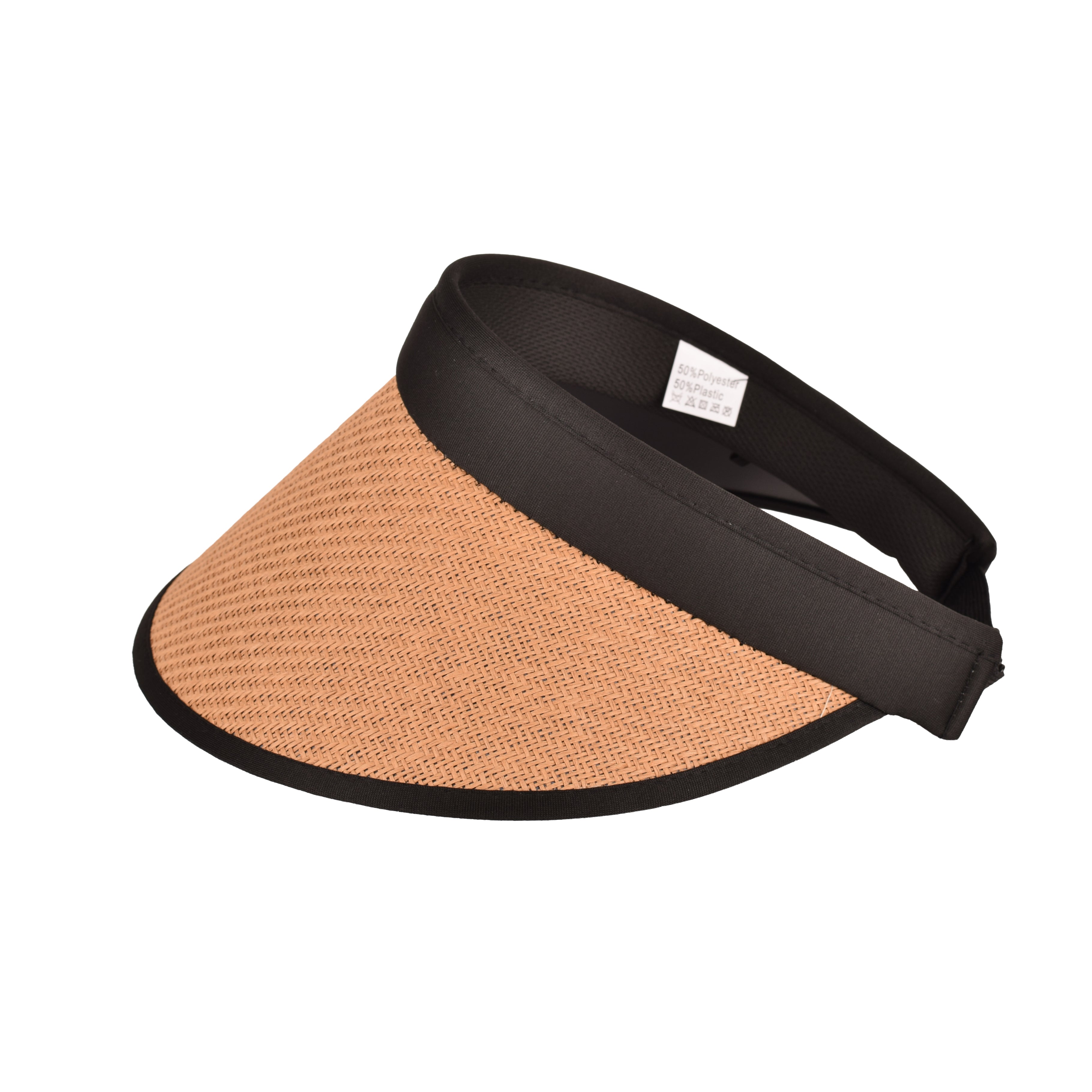 Ladies wide brim straw visor close up UV protection UK