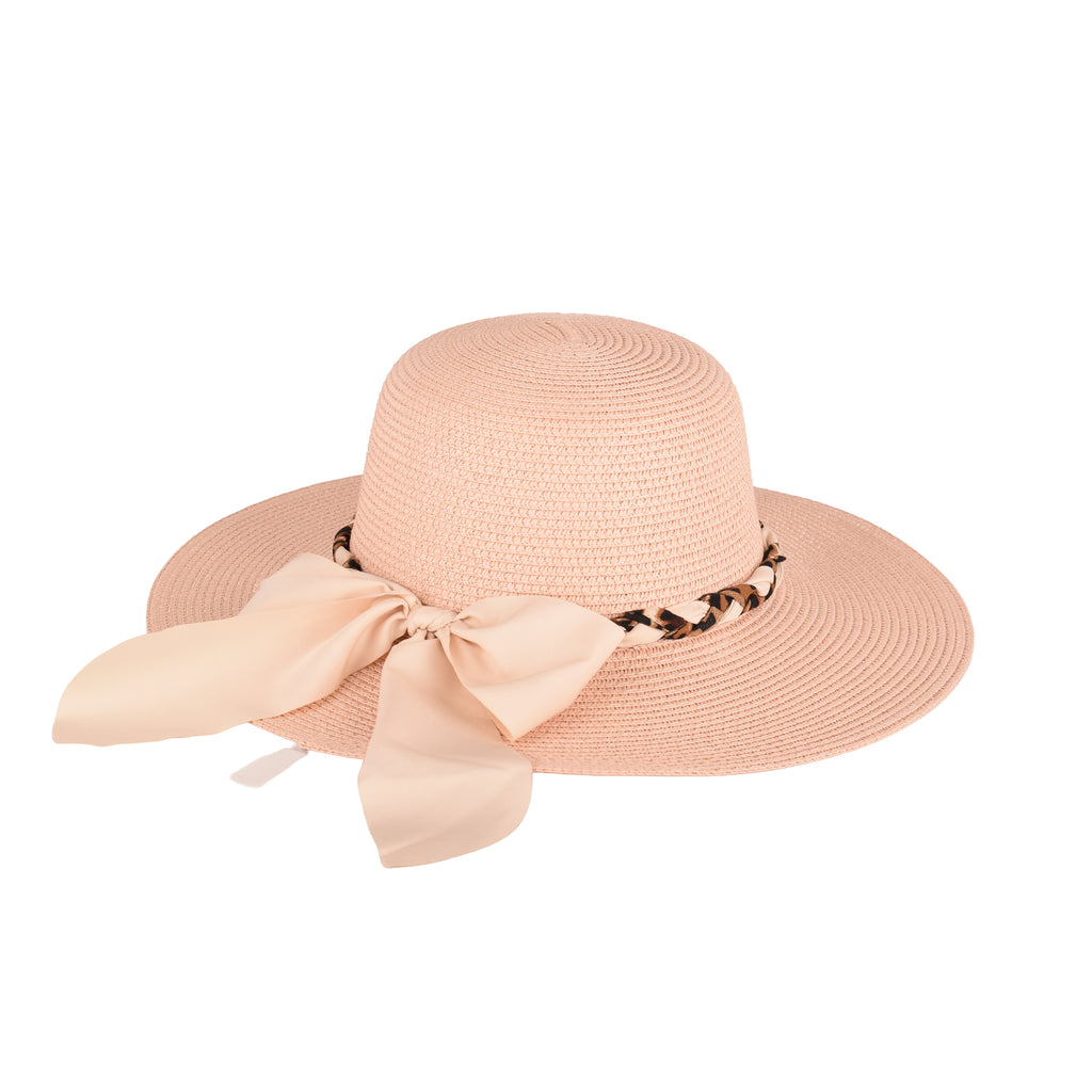 Premium beach straw hat top view UV ladies holiday UK