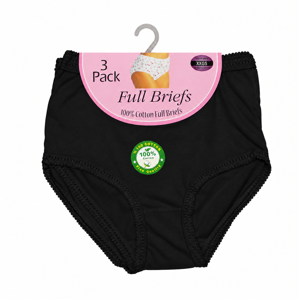 Hopoye ladies plain cotton mama brief multipack, product photo 5