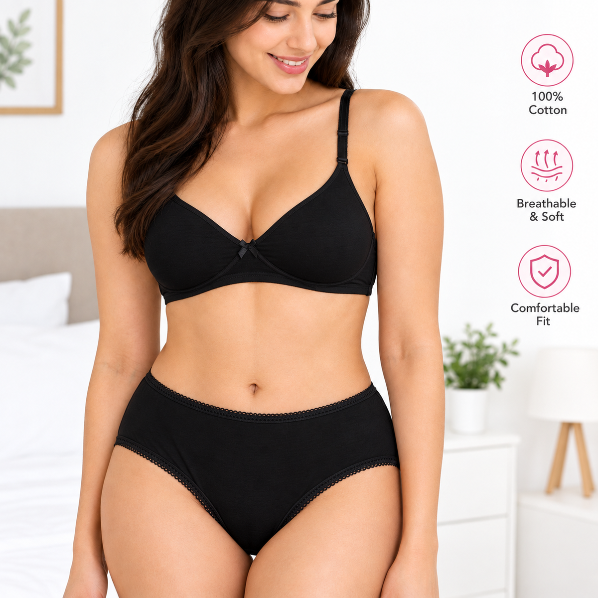 Hopoye ladies plain cotton mama brief multipack, product photo 6