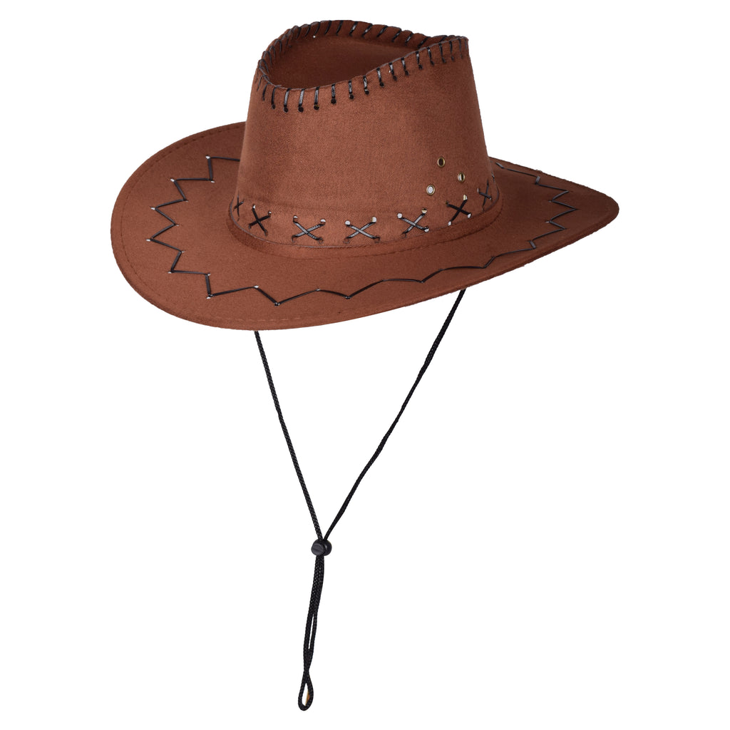 Cowboy Stitch Style Hat | Adjustable Western Polyester | 11 Colours UK