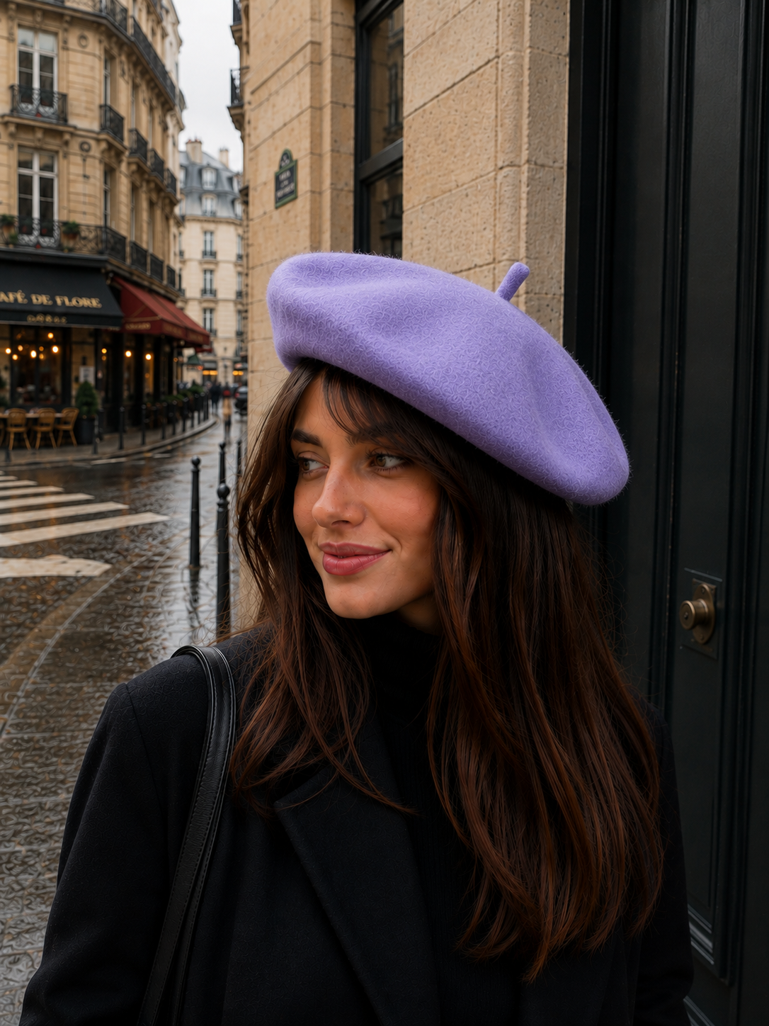 Light Purple Wool Beret Hat | Unisex Soft Warm Vintage Artist UK