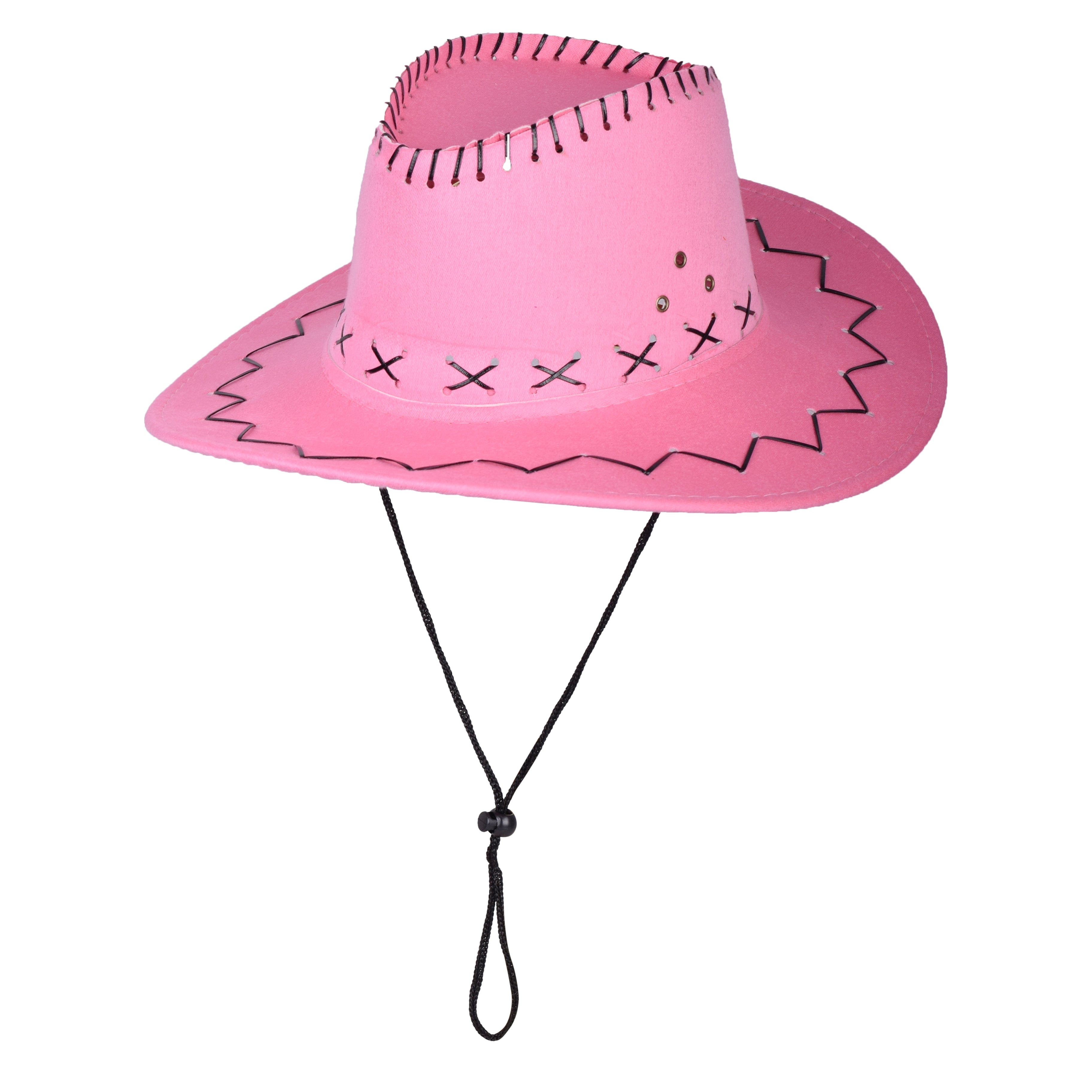 Cowboy Stitch Style Hat | Adjustable Western Polyester | 11 Colours UK