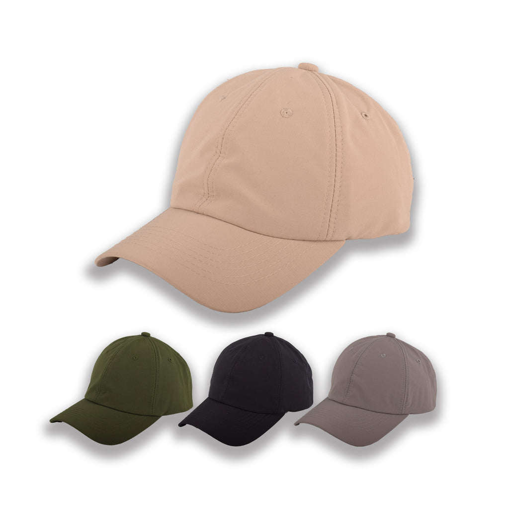 Waterproof plain baseball cap adjustable velcro polyester UK Hopoye