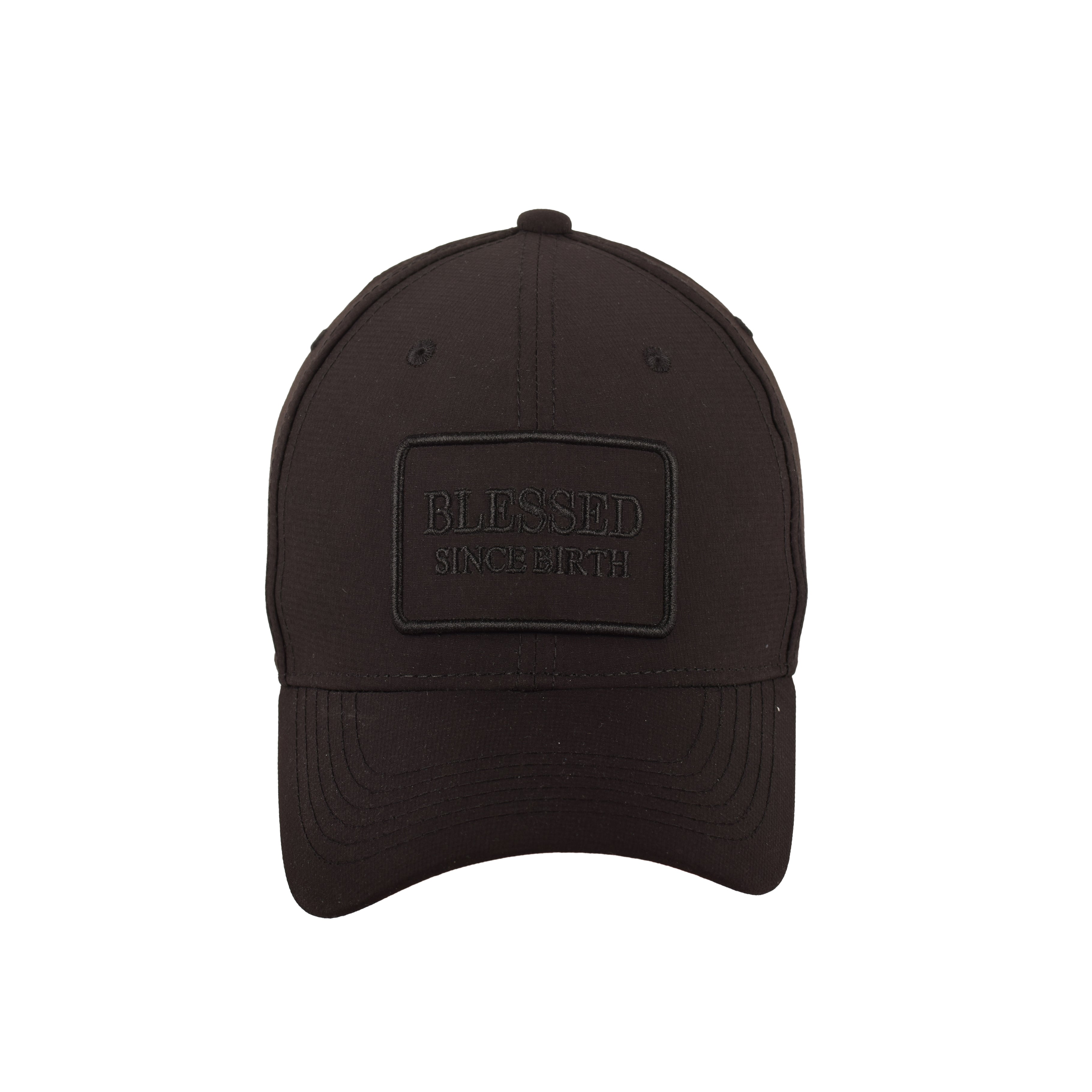 Blessed Since Birth cap close up slogan embroidery UK Hopoye