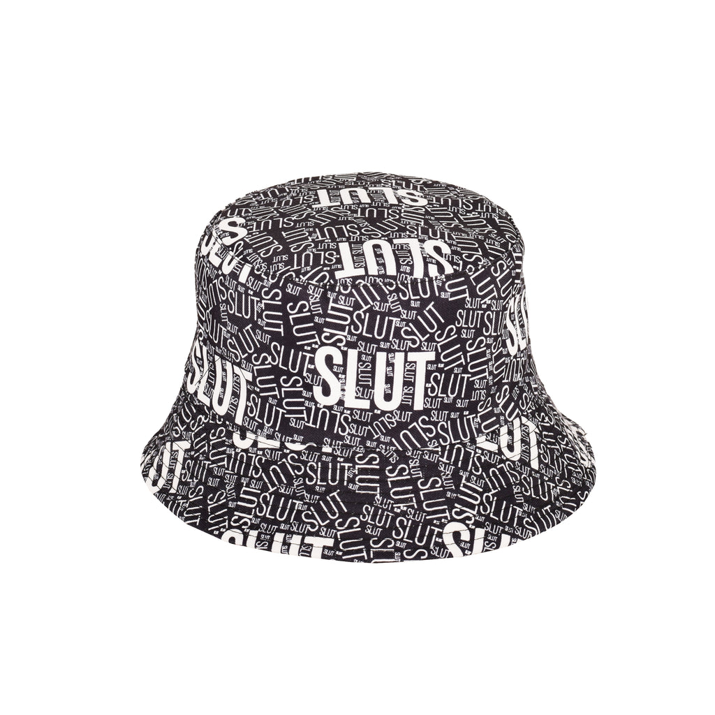 Novelty slogan bucket hat worn adult humour festival UK Hopoye